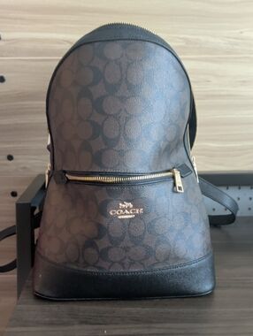 Coach Signature Brown and Black Backpack